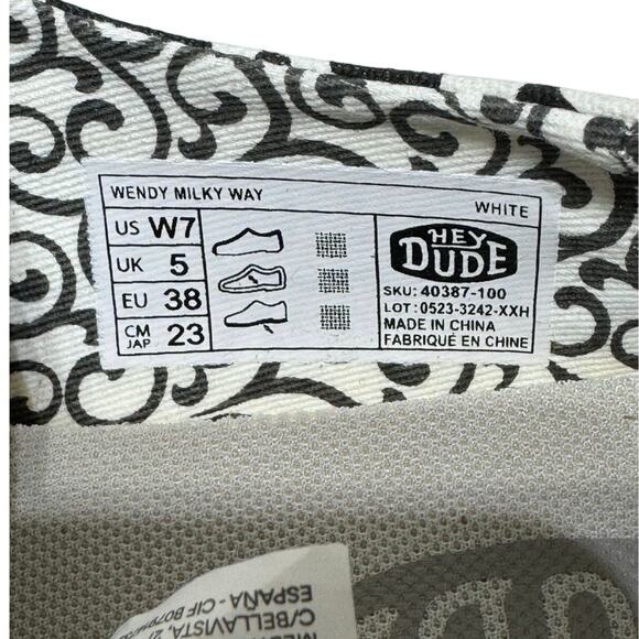 Hey Dude Wendy Women’s Milky Way Cow Print Casual Slip On Shoes Size 7 - Picture 11 of 12